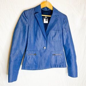 VERSACE JEANS COUTURE Blue Denim Blazer Jacket Size 42 Designer Italian Style
